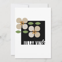 IVORY VINES - Modern Floral Invitation Card