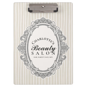 Ivory Vintage Ornate Oval Frame Beauty Salon Clipboard
