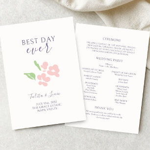 Ivory   Watercolor Floral Wedding Flat Program