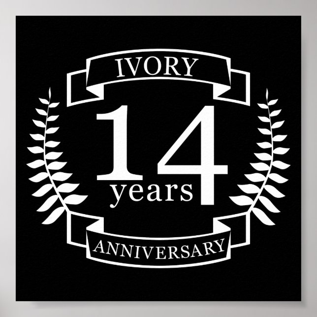 Ivory wedding anniversary 14 years poster (Front)