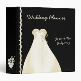 Ivory Wedding Dress and Border Planner Binder