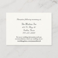 Ivory Wedding enclosure cards