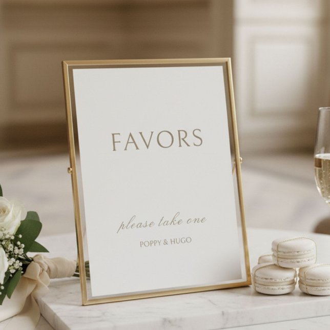 Ivory | Wedding Favours Table Top Sign Card (Creator Uploaded)