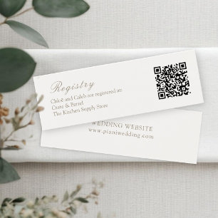 Ivory Wedding Gift Registry QR Enclosure Card