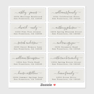 Ivory Wedding Guest Address Labels