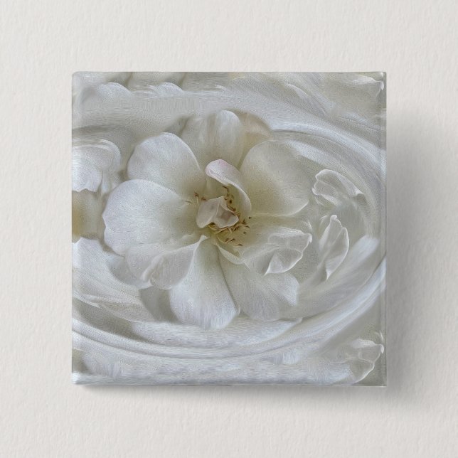 Ivory white 2 inch square button (Front)