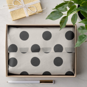 Ivory White And Black Big Polka Dots Chic Pattern Tissue Paper