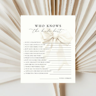 Ivory White Bow Who Knows the Bride Best Game