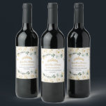 Ivory White Floral Butterfly Quinceañera Birthday Wine Label<br><div class="desc">Personalize these coordinating chic ivory white floral wine bottle sticker labels with your own wording or details.  Matching items available at The Happy Cat Studio Zazzle store! (c) The Happy Cat Studio</div>