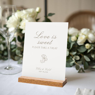 Ivory White Floral Wedding Favour Table Top Acrylic Sign