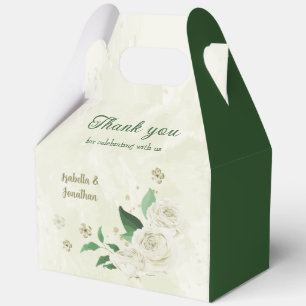 ivory white flowers wedding favor box