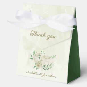ivory white flowers wedding favor box