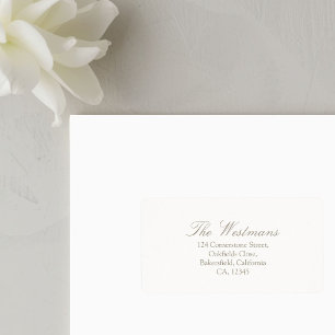 Ivory White   Minimalist Calligraphy Wedding  Labe Label