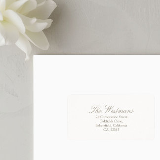 Ivory White | Minimalist Calligraphy Wedding Labe Label