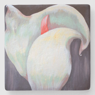 Ivory White Orchid With Lilac Lemon Hues Stone Coaster