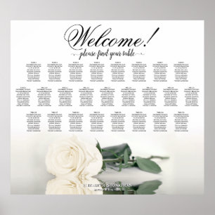 Ivory White Rose Elegant 25 Table Seating Chart