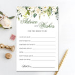 Ivory White Roses Floral Advice and Wishes card<br><div class="desc">Elegant Blush Rose Greenery Advice and Wishes card. For additional customization,  feel free to contact me!</div>