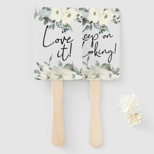 Ivory White Roses Floral Say Yes To The Dress Hand Fan