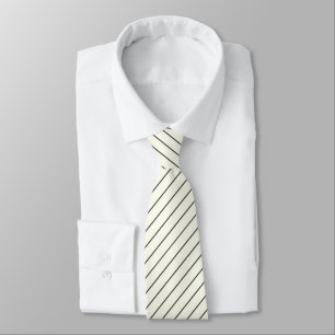 Ivory White with Charcoal Grey Pinstripes Tie