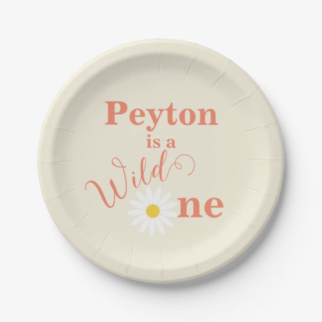 Ivory Wild One First Birthday Paper Plate (Front)
