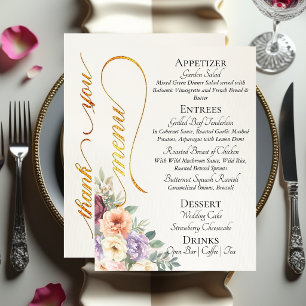 Ivory - Wildflowers, Monogram & Thank You  Menu