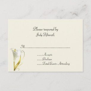 Ivory with Calla Lily Wedding RSVP Card