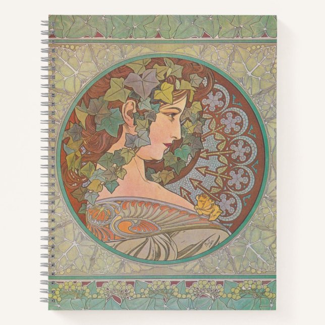 Ivy - Alphonse Mucha Notebook (Front)