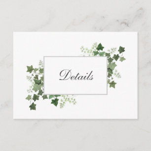 Ivy and Fern Wedding Details Enclosure Card