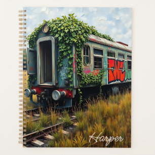Ivy and Graffiti Covered Abandoned Train Planner