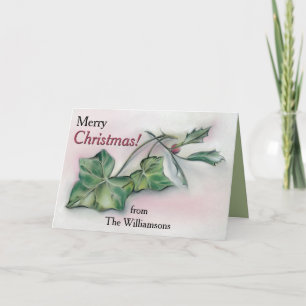 Ivy and Holly Personalized Christmas Holiday Card