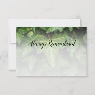 Ivy Custom Photo Always Remembered Note Card