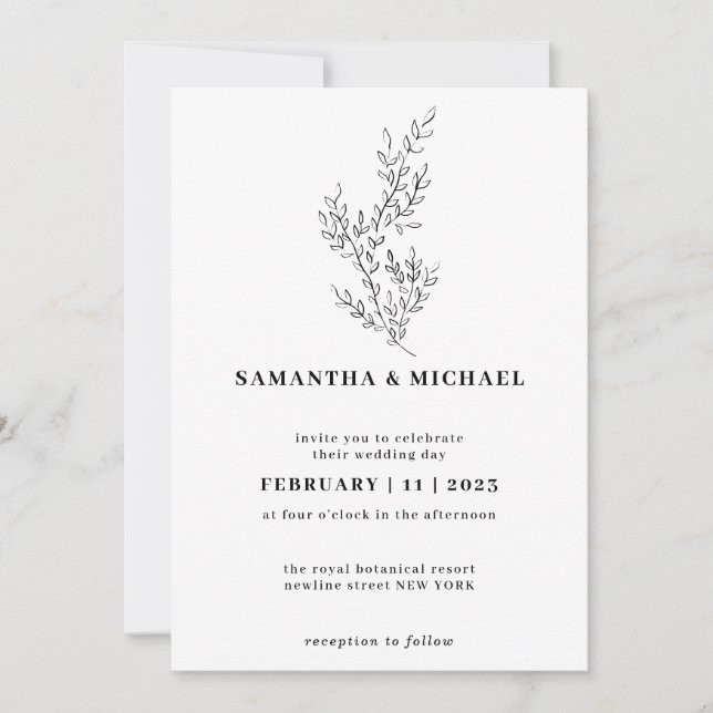 Ivy Floral Fall Boho Clear Indie Botanical Invitation (Front)