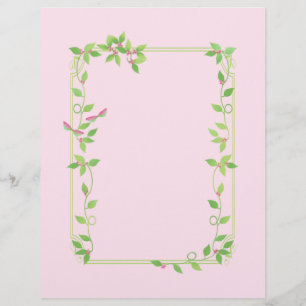 Ivy Frame on Pink Stationery