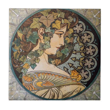 Ivy Hair Girl Painting by Alphonse Mucha