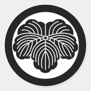 Ivy leaf in circle classic round sticker