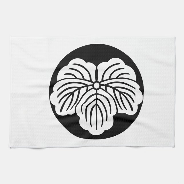 Ivy leaf in rice cake kitchen towel (Horizontal)