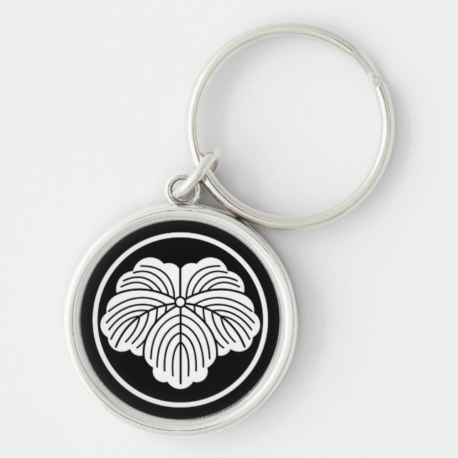 Ivy leaf in threadlike ring keychain (Front)