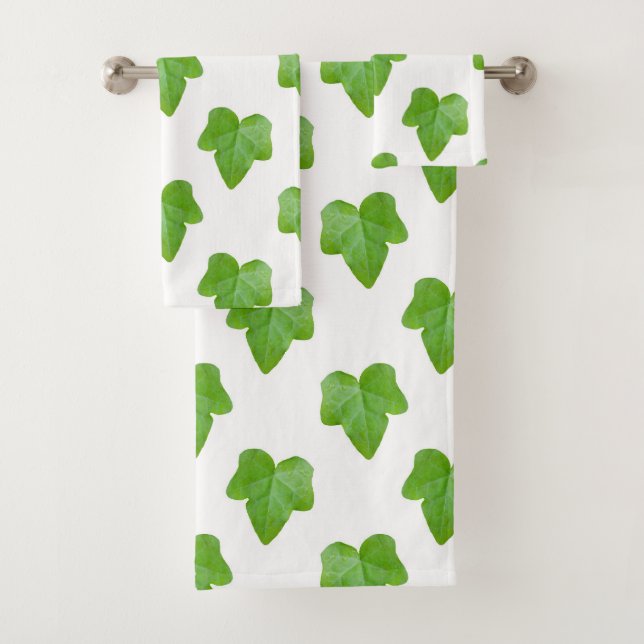 Ivy Leaf Pattern Bath Towel Set (Insitu)