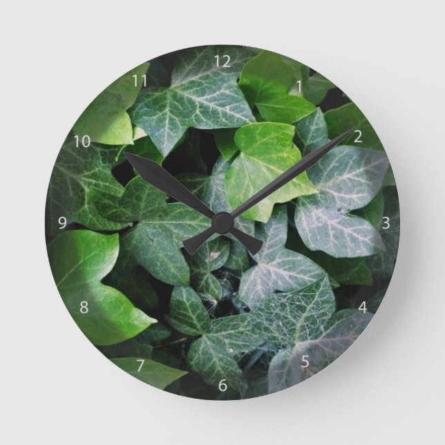 Ivy Leaves Round Clock (Front)