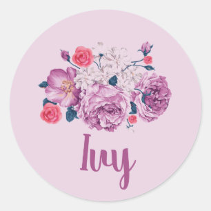 Ivy Name Floral Custom Flower Étiquettes Fille Vin