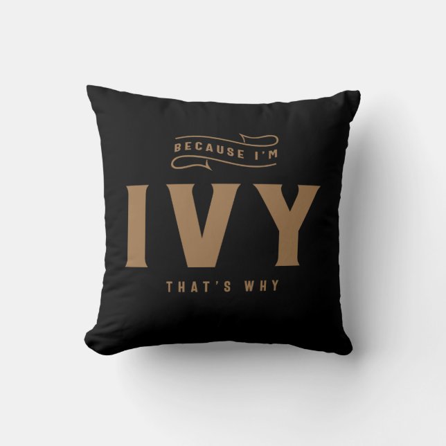 Ivy Name Personalized Ivy Birthday Name Ivy Throw Pillow (Front)