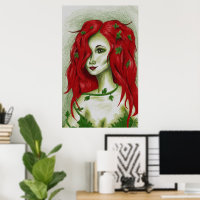 Ivy Nymph Cute Redhead Woman Portrait Fantasy Art