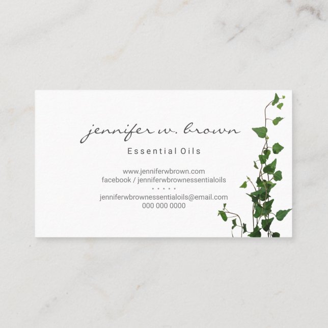 Ivy Plant Green Leaf Business Card (Back)
