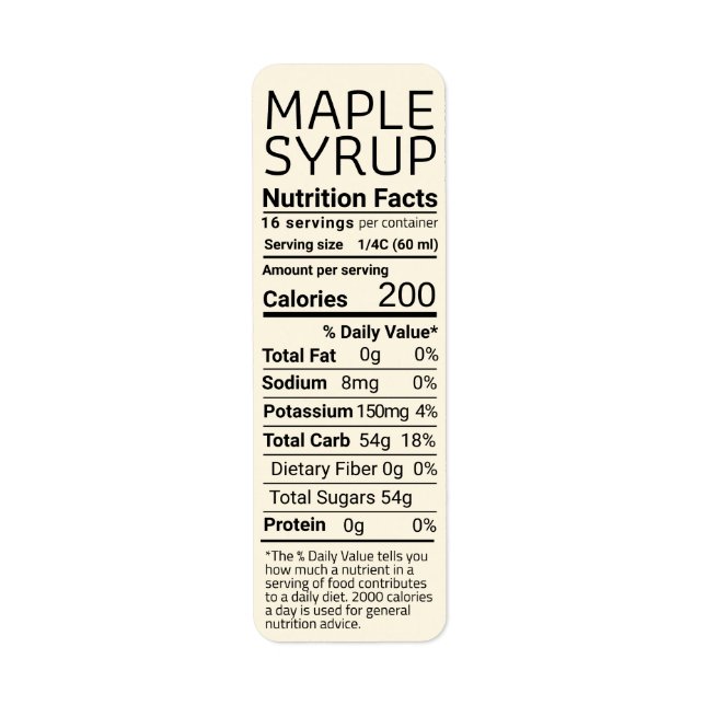 Ivy Retour Adresse Sirop d'érable Nutrition (Devant)