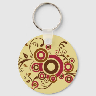 Ivy Scroll Button Keychain