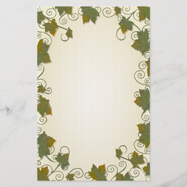 Ivy Swirl Stationery (Front)