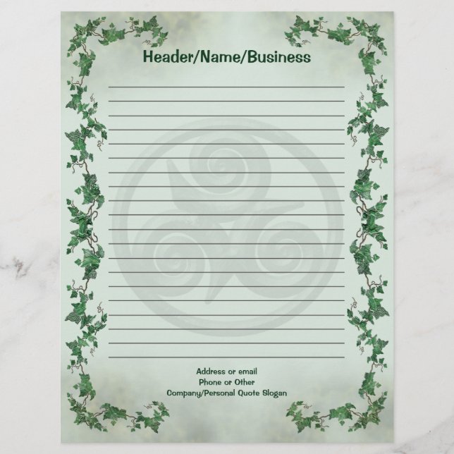 Ivy Triskel Lined Letterhead (Front)