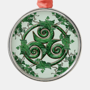 Ivy Triskel Metal Ornament