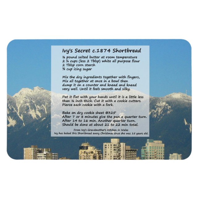 Ivy's 1874 Shortbread Recipe Magnet (Horizontal)