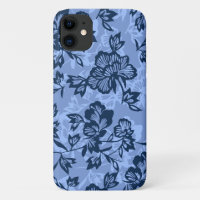 Iwalani Vintage Hawaiian Denim Blue Floral